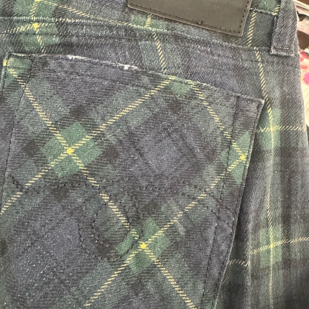 R13 Tartan Flare Pants in Blue and Green - Picture 9 of 9